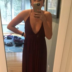 Burgundy maxi dress (prom dress)